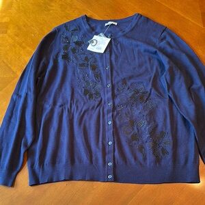 NWT Croft and Barrow Women's Navy Cardigan Sweater